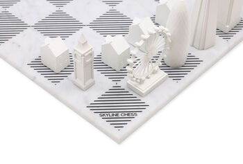 Skyline Chess Set On Black Marble Board, 7 of 8