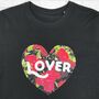 Lover Flowers In Heart Black T Shirt, thumbnail 3 of 3