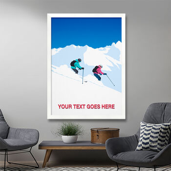 Personalised Skiers Art Poster, 4 of 6