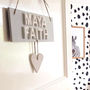 Personalised Name Sign Door Plaque With Grey Spot Heart, thumbnail 1 of 2
