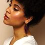 Velma – Purple Chain And Brass Fan Art Deco Acrylic Statement Dangle Earrings, thumbnail 2 of 6