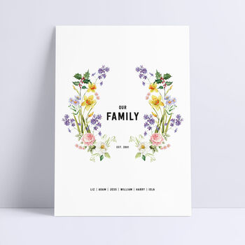 Personalised Floral Family Tree Print, 2 of 9