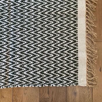 Eco Cotton Rug With Zig Zag Weave In Various Colours, 3 of 6
