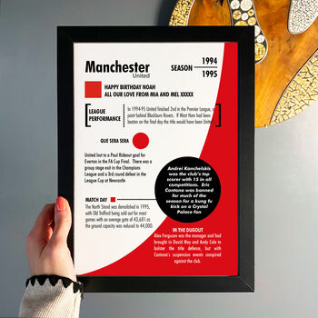 Personalised Season Print Gift For Manchester Utd Fans, 4 of 5