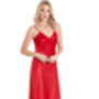 British Made Red Long Satin Nightdress With Deep Lace Detail Ladies Size 8 To 28 UK, thumbnail 5 of 5