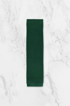 Handmade 100% Polyester Knitted Tie In Dark Green, 4 of 8