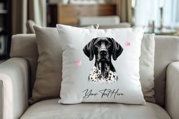 Personalised German Shorthaired Pointer Hearts Cushion Cover B, 2 of 2