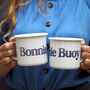 Personalised Boat Name Large Enamel Mug, thumbnail 1 of 3