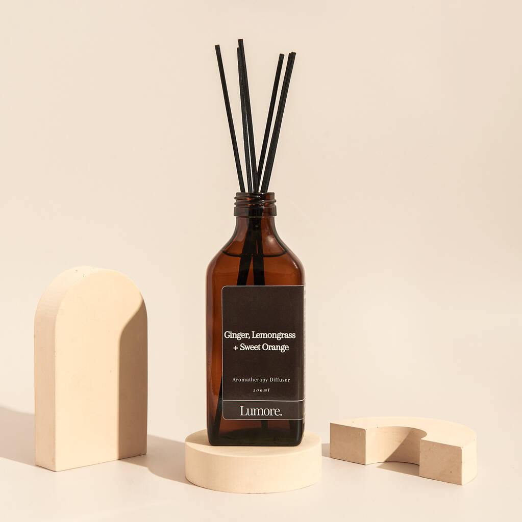Ginger, Lemongrass + Sweet Orange Reed Diffuser By Lumore