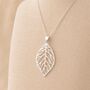 Personalised Sterling Silver Cut Out Oak Leaf Pendant Necklace, thumbnail 3 of 11