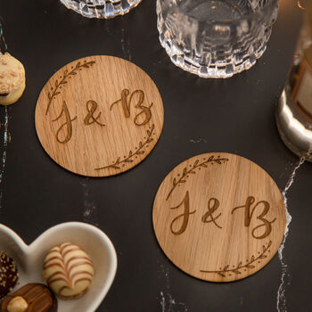Personalised Couples Gift, Set Of Two Coasters, 4 of 7