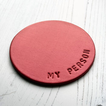 Personalised Leather Anniversary Gift Coaster For Home, 5 of 7