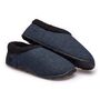 Tony Dark Blue Tweed Mens Slippers/Indoor Shoes, thumbnail 2 of 8