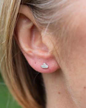 Sterling Silver Mini Studs Cloud And Raindrop Mismatch, 4 of 6