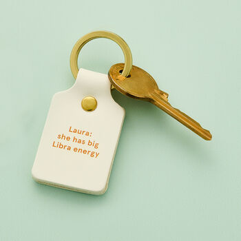 Personalised Zodiac Leather Keyring, 4 of 7