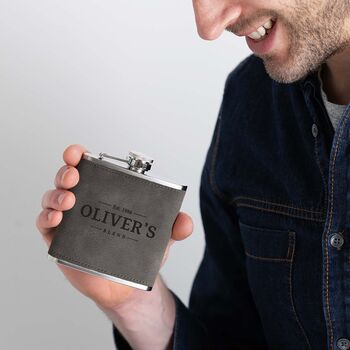 Personalised Name Hip Flask Whiskey Gifts For Men Him, 8 of 11