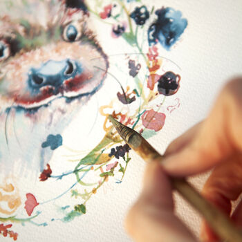 Otter And Wildflower Wreath Online Drawing Workshop, 4 of 8