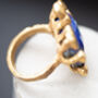 Chunky Ring In Brass With Lapis Lazuli, thumbnail 3 of 3