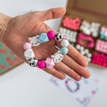Personalised Kitten Wooden Bead Making Kit, 6 of 9