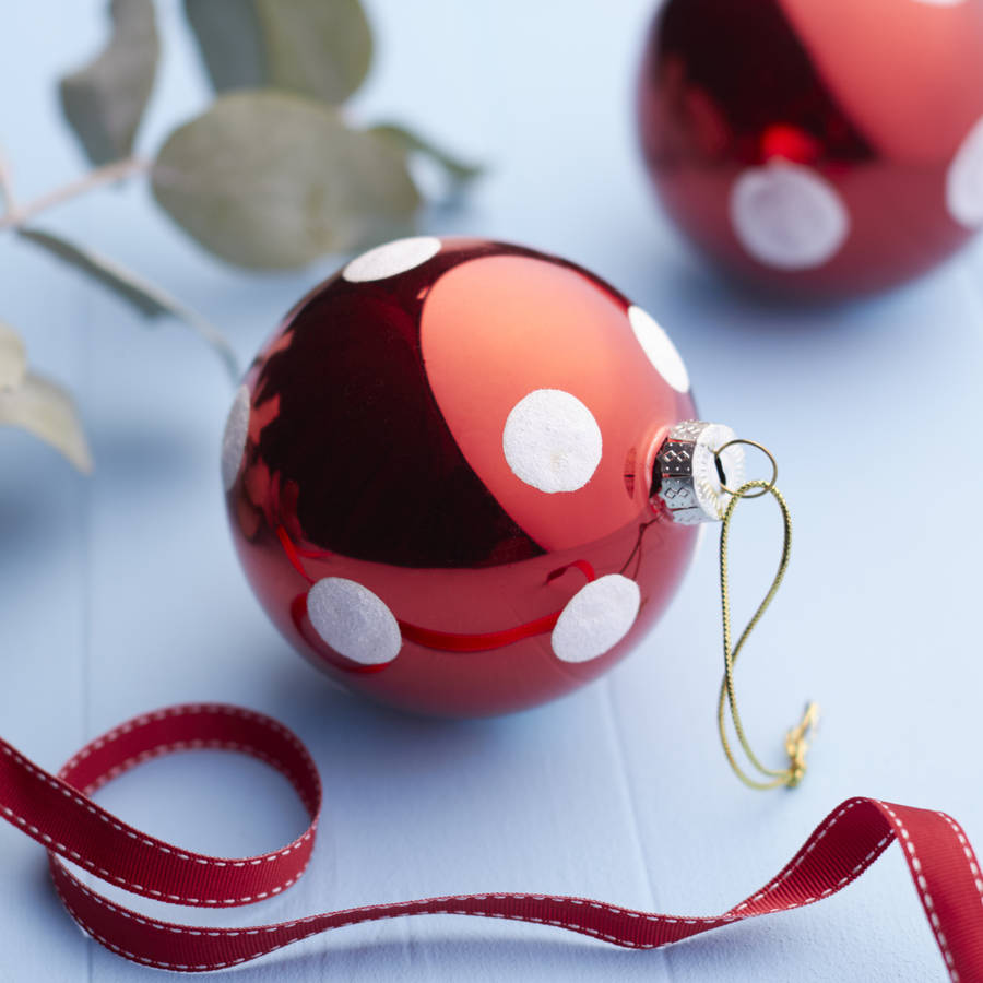 red large spot bauble by the christmas home | notonthehighstreet.com