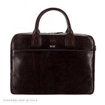 Luxury Leather Laptop Bag For Macbook. 'The Calvino', 10 of 12