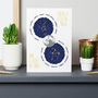 Virgo And Libra Constellation Star Sign Birthday Card, thumbnail 1 of 2