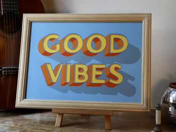 'Good Vibes' Typography Wall Art Sign, 9 of 9