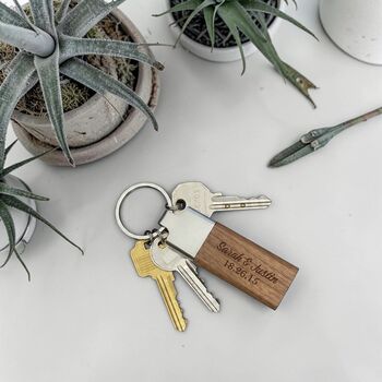 Personalised Wood And Metal Keyring, 3 of 6
