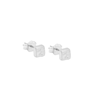 Mini Sterling Silver Square Stud Earrings, 3 of 9