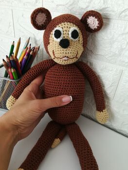 Knitted Monkey With Rattle Or Without, 5 of 6