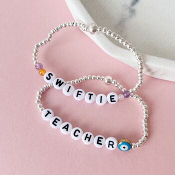 Taylor Swift Swiftie Beaded Bracelet Teacher Gifting, 2 of 3