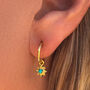 Guiding North Star Turquoise Mini Hoops Gold Plated, thumbnail 1 of 7