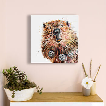 Inky Beaver Canvas Gallery Print, 7 of 9