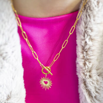 Sunburst Heart T Bar Necklace, 2 of 10