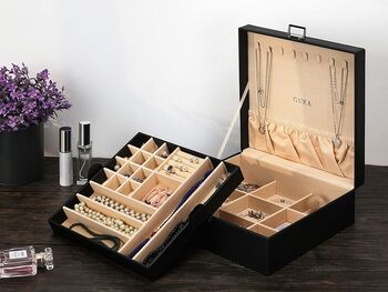 Lockable Jewellery Storage Box With Jewellery Tray, 3 of 8