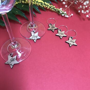 Personalised Christmas Star Wine Glass Charms, 11 of 12