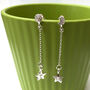 Personalised Moon And Initial Star Mismatched Earrings, thumbnail 1 of 9