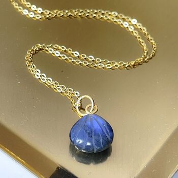 Labradorite Gemstone Shell Necklace, 2 of 4