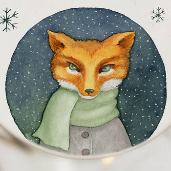 Personalised Tree Decoration With Fox Watercolour, 2 of 2