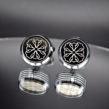 Silver Royal Cufflinks Round Luxury Gift, 3 of 3