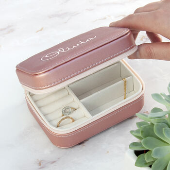 Personalised Pink Travel Jewellery Case, 2 of 5