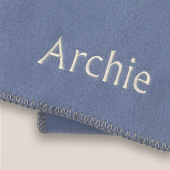 Personalised Fleece Blanket, China Blue, 2 of 5