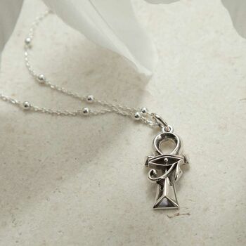 Sterling Silver Egyptian Ankh Eye Of Horus Necklace, 3 of 4