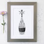 Personalised Silver Anniversary Champagne Word Art, thumbnail 7 of 9
