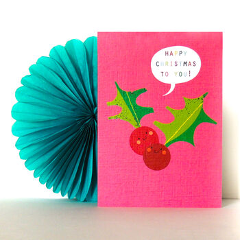 Christmas Holly Berries Card, 4 of 5