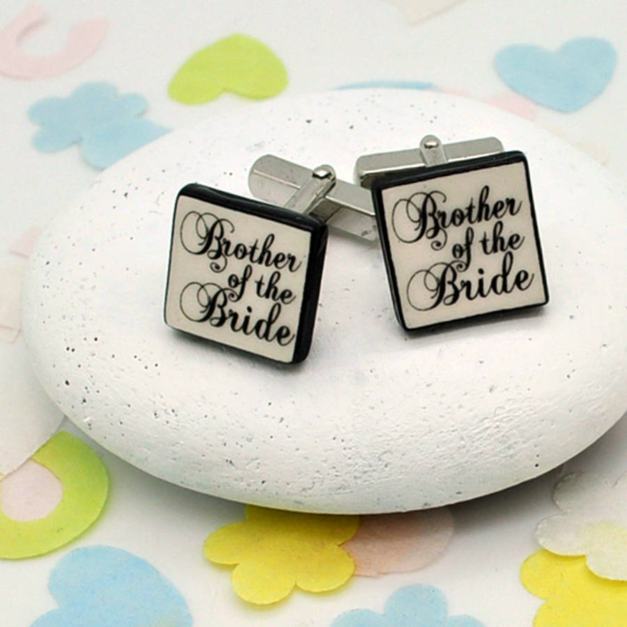 Brother Of The Bride 'Confetti' Cufflinks By Mary Fellows