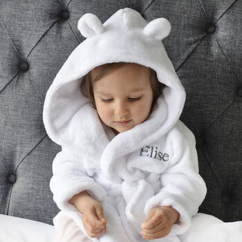 Personalised White Baby Gown With Grey Cardigan Set, 5 of 12