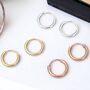 Tiny Creole Huggie Hoop Earrings In Sterling Silver, thumbnail 9 of 12