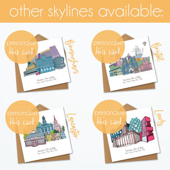 Stoke On Trent Graduation Skyline Personalised Card, 5 of 8