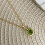 Peridot 18k Gold Plated Pear Drop Necklace, thumbnail 1 of 4